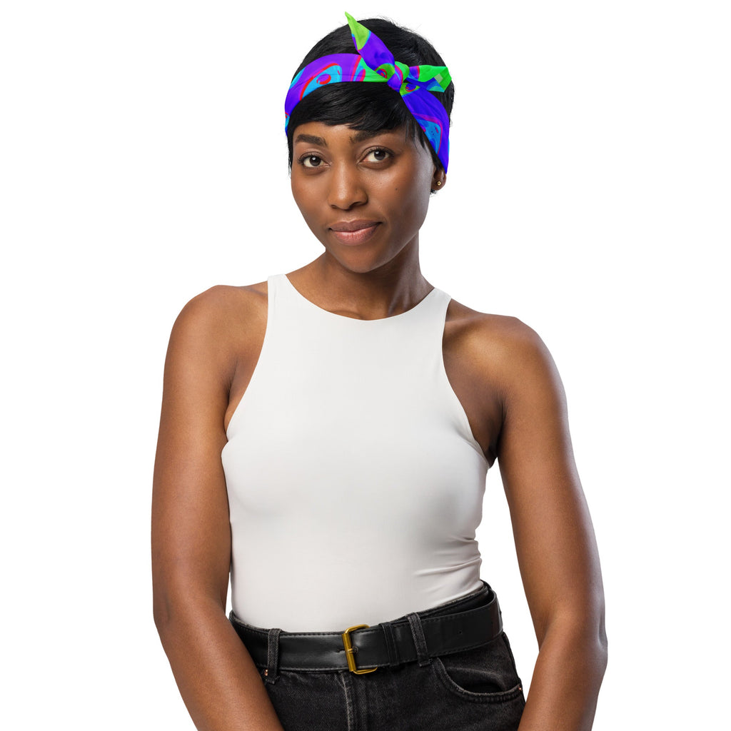 Purple Alien Vapor Glitch Rave Bandana